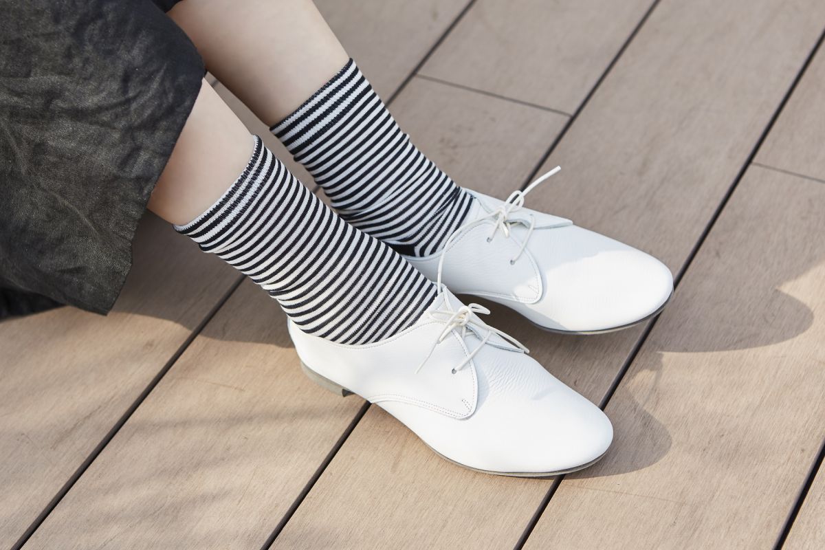 エジプト綿 細目ボーダーソックス　756円