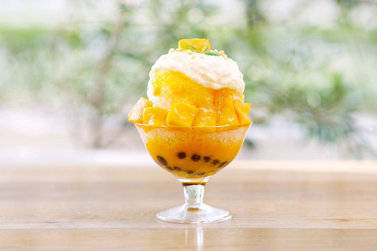 ふわっとタピオカかき氷 マンゴー×パインエスプーマ　1400円