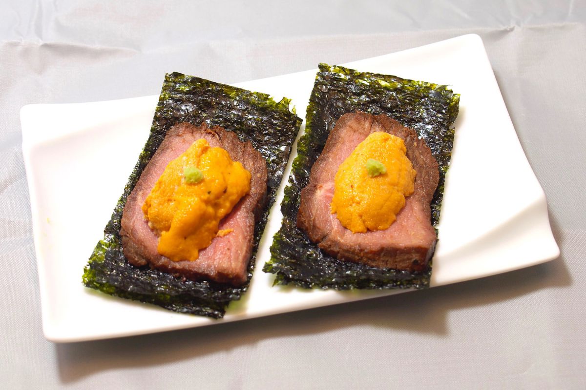 「うにとローストビーフ」／うに屋のあまごころ