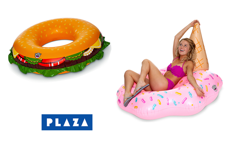 PLAZA/左:チーズバーガーフロート 浮き輪 3,672円(税込) 右:アイスクリームフロート 浮き輪 4,644円(税込)