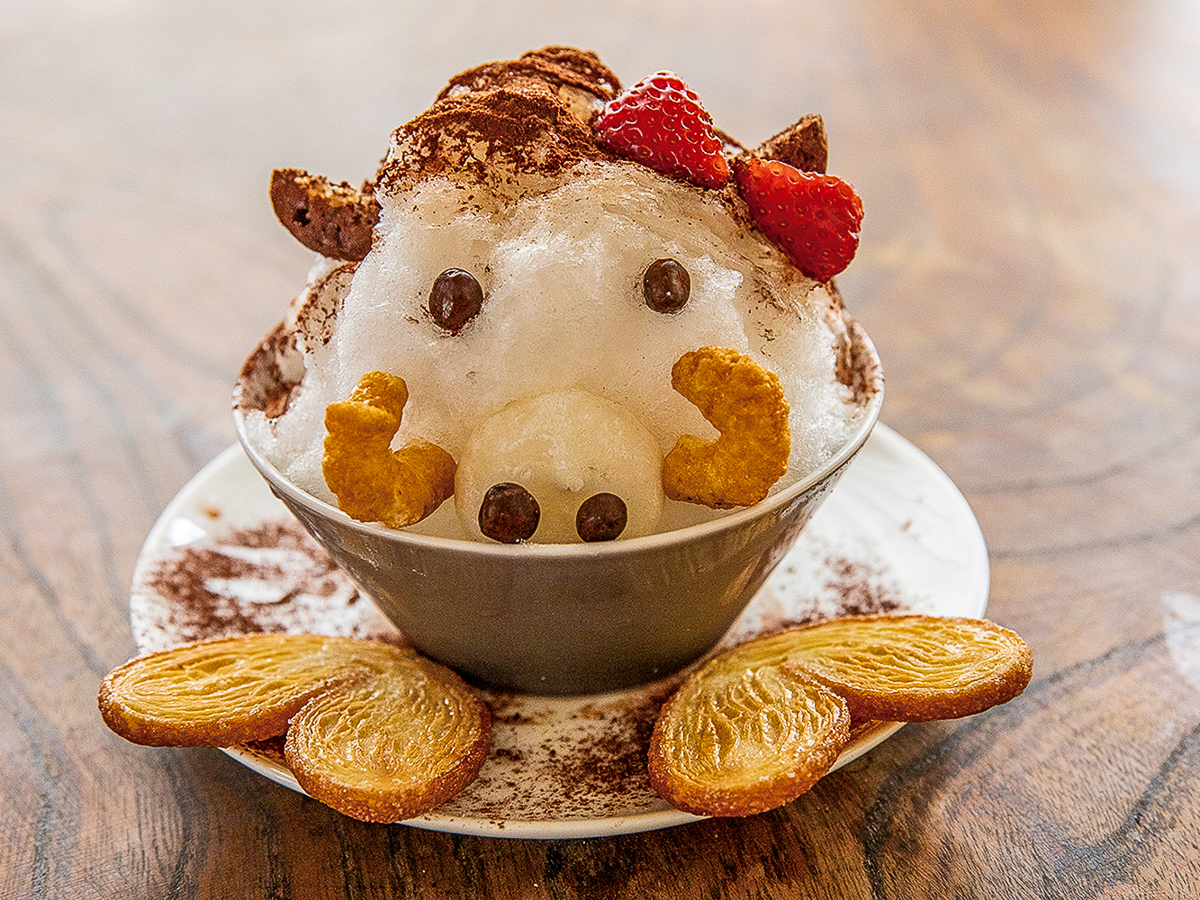 干支をモチーフにした「恋するいのこちゃん」（900円税込）／大福茶屋さわた