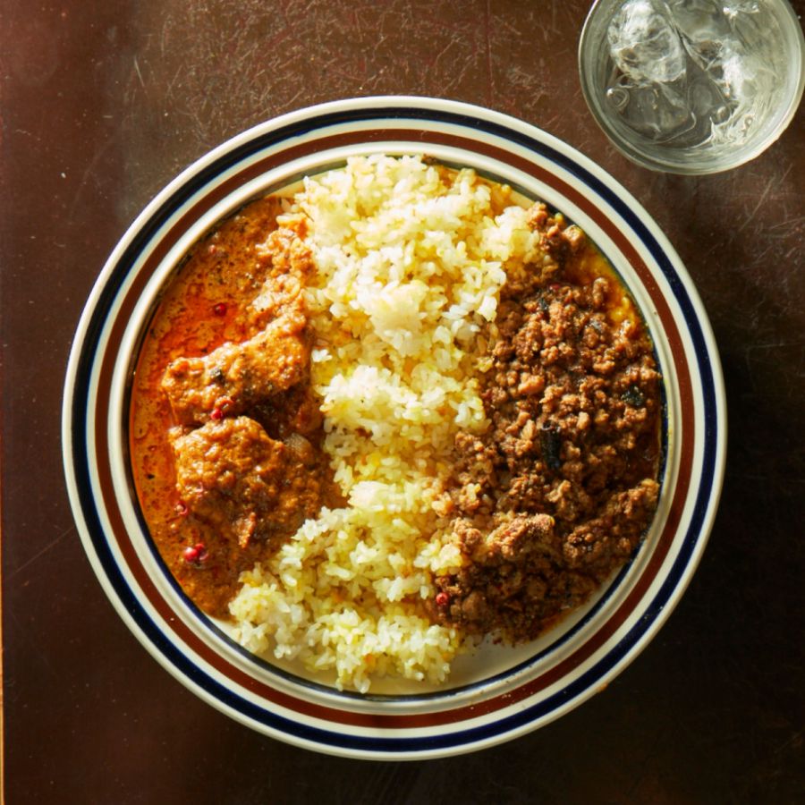 ラムキーマカレー×ポークビンダルー（１人前）1080円