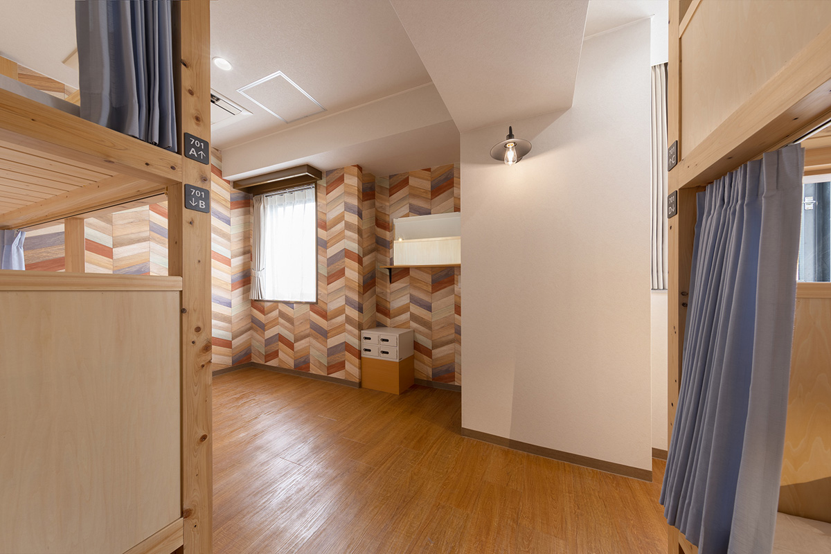 ドミトリー 1泊1人3420円～（部屋に貴重品BOXあり）