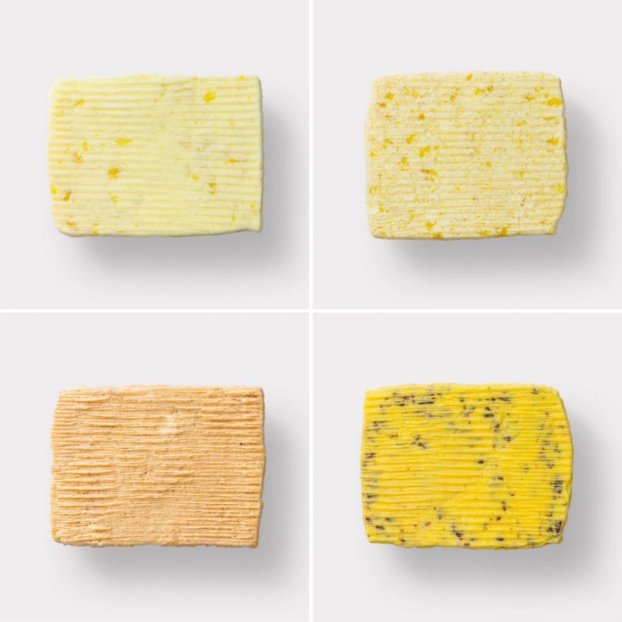 ​画像左上から時計回りに、土佐YUZUドゥーブルショコラ、高知ゆずバター、ベイクドアップル・チャイティー・ラテ、ショコラオランジェ・グランマニエ（各1364円）／CANOBLE