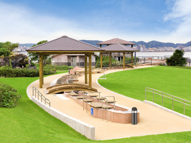 「桜島」溶岩なぎさ公園足湯は、無料スポット