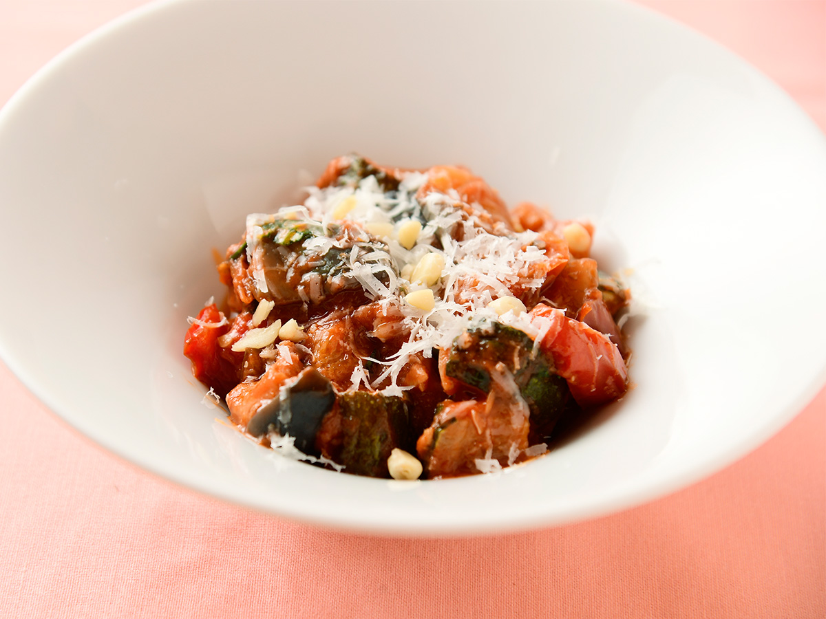 「新富野菜をふんだんに使った自家製カポナータ」