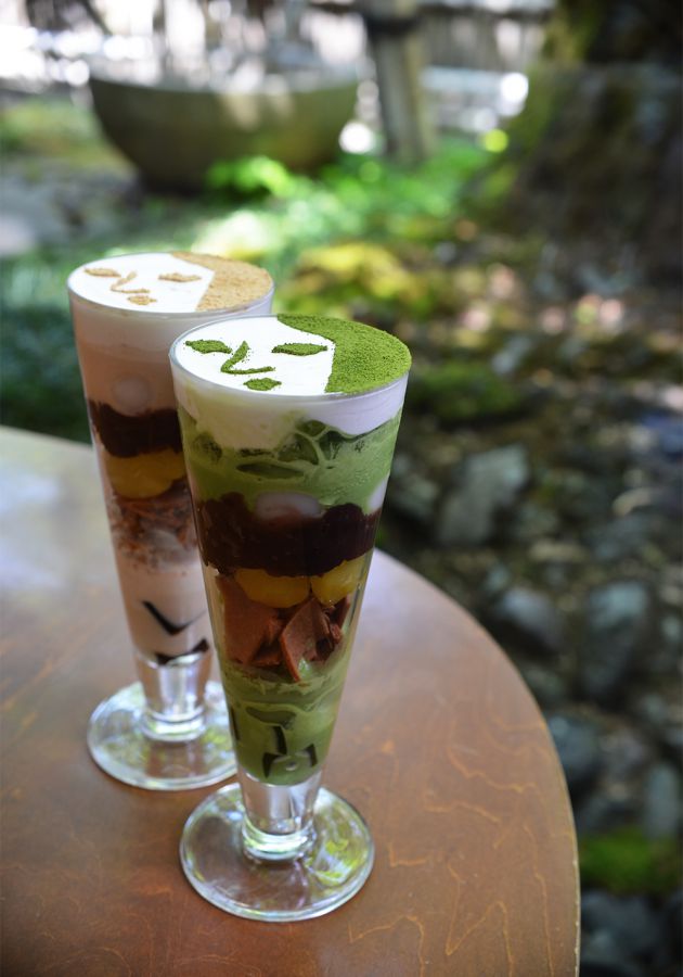 きな粉パフェとお抹茶パフェ　各1080円