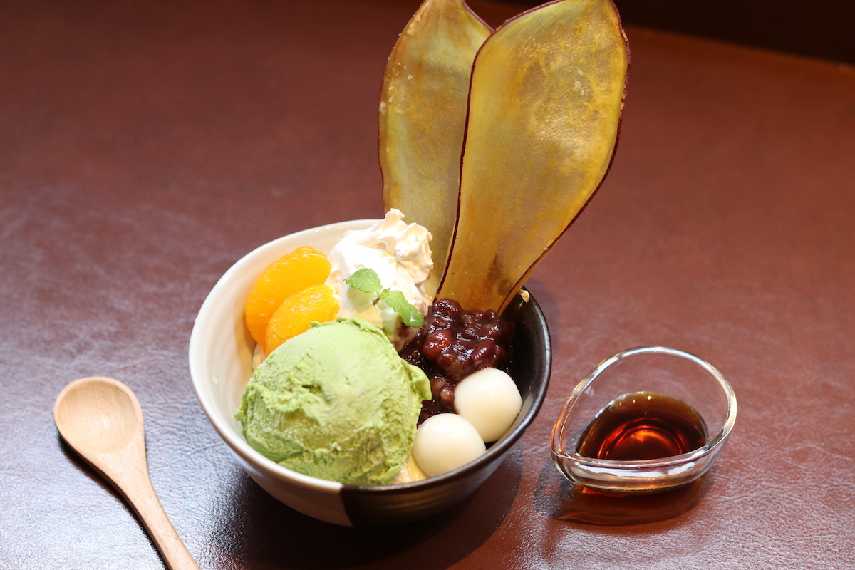 煎茶プリンの和パフェ 528円