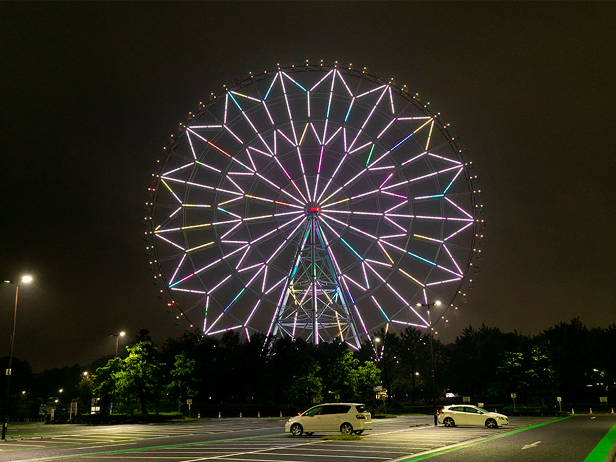 ダイヤと花の大観覧車のライトアップ/葛西臨海公園