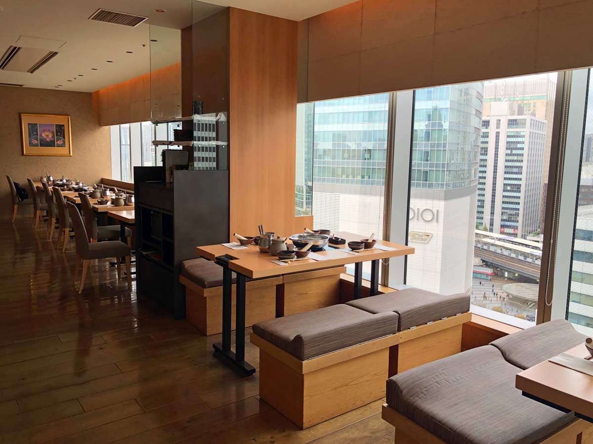 景色の良いテーブル席