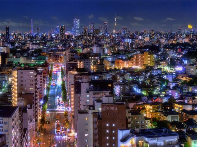 展望ロビーからの夜景（スカイツリー方面）