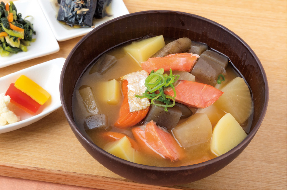 根野菜具沢山石狩汁　750円