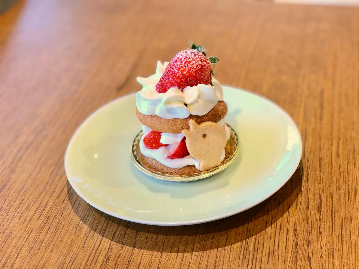 渋谷農園さんのいちごを使用したストロベリー ショートケーキ800円 ※いちご入荷時の時期限定