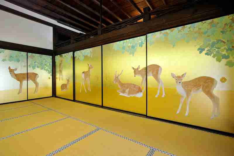 宝鏡寺 本堂襖絵「葡萄と鹿」