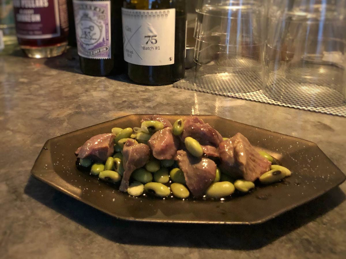 秘伝豆と砂肝のナムル