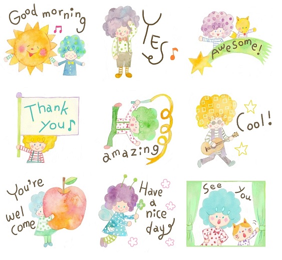 虹色アフロ君（英語パート2） 120円（税込）