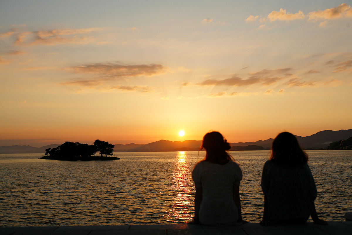 宍道湖に沈む夕日