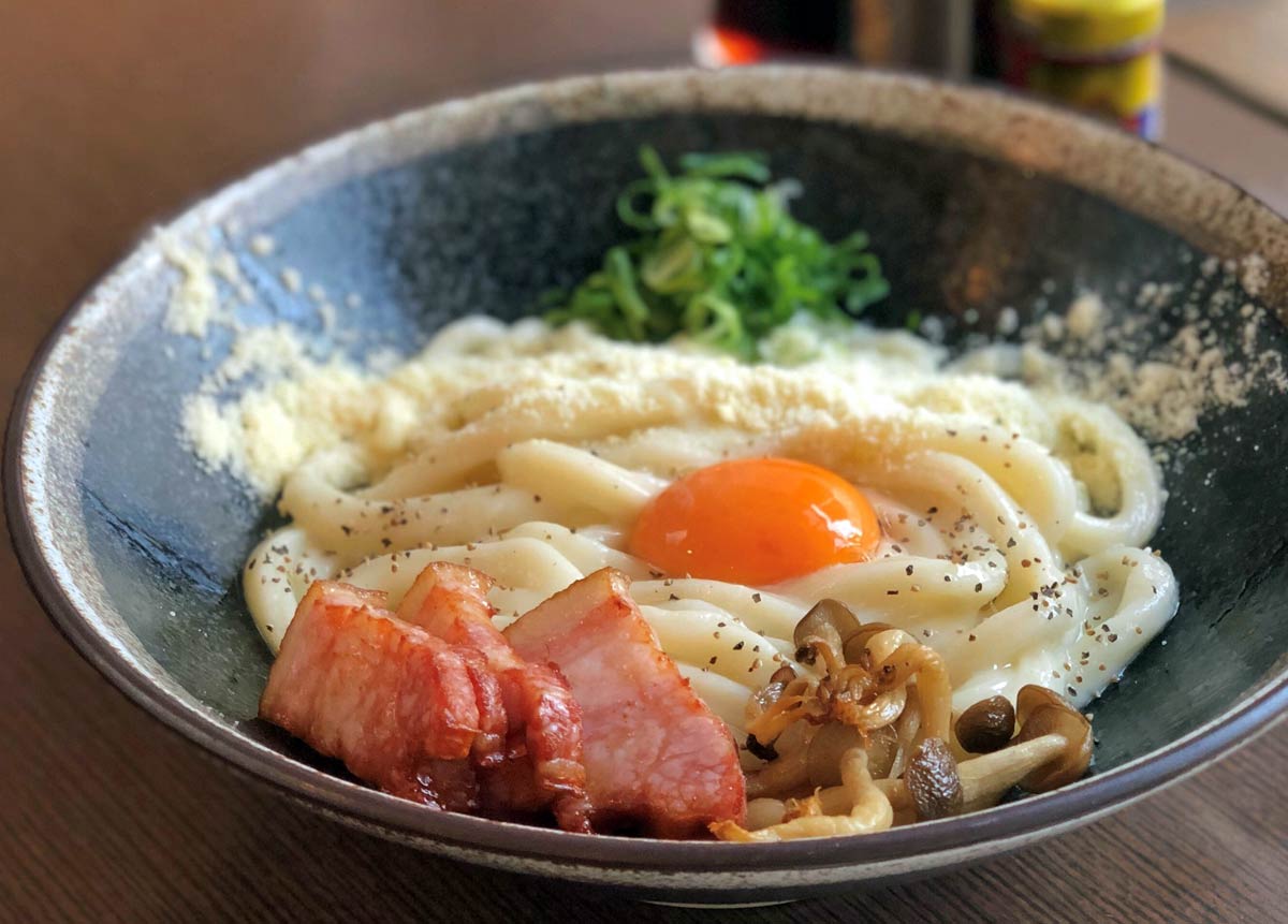 カルボナーラ釜玉うどん