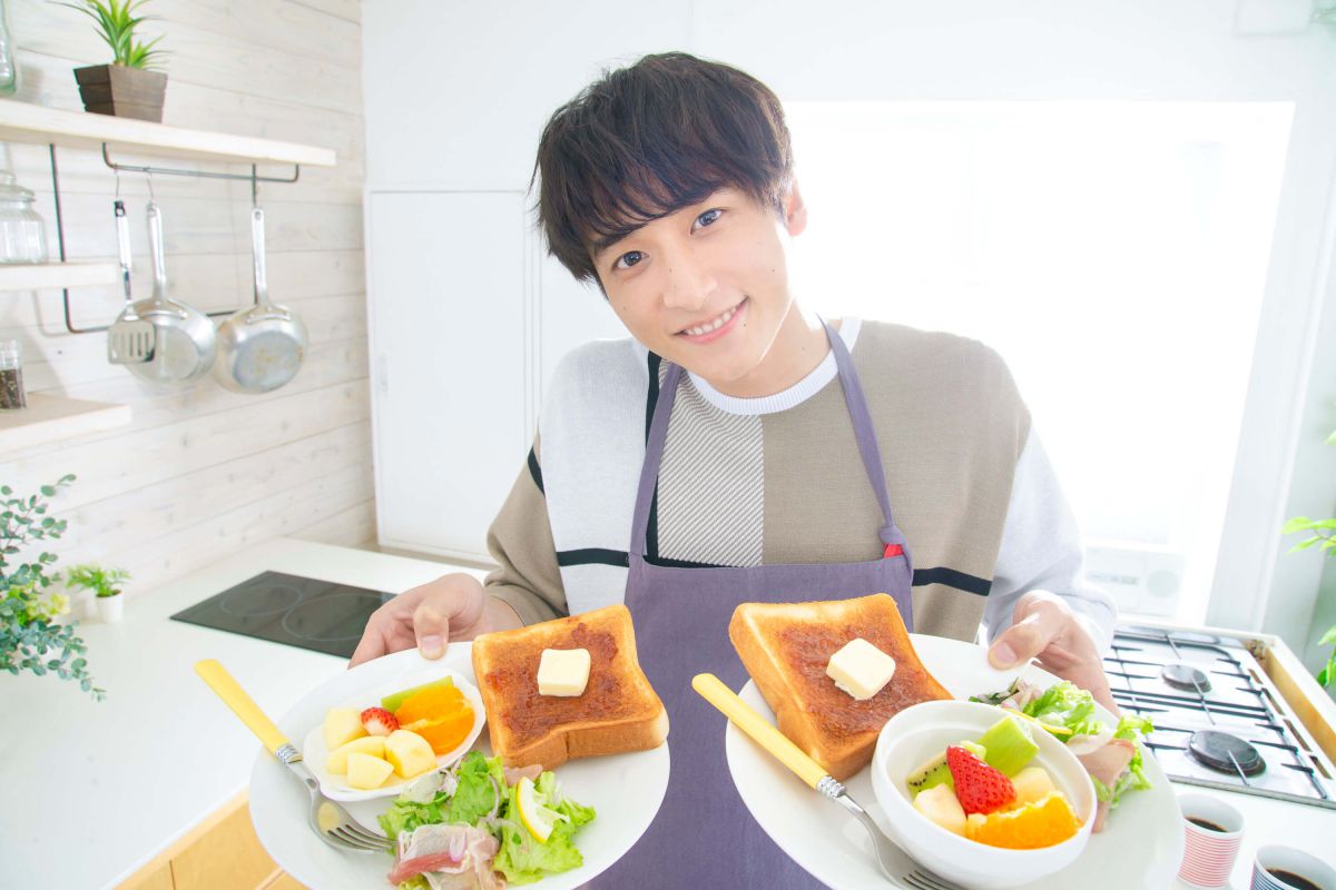 朝食パンプレートが完成！「お待たせ〜♪」