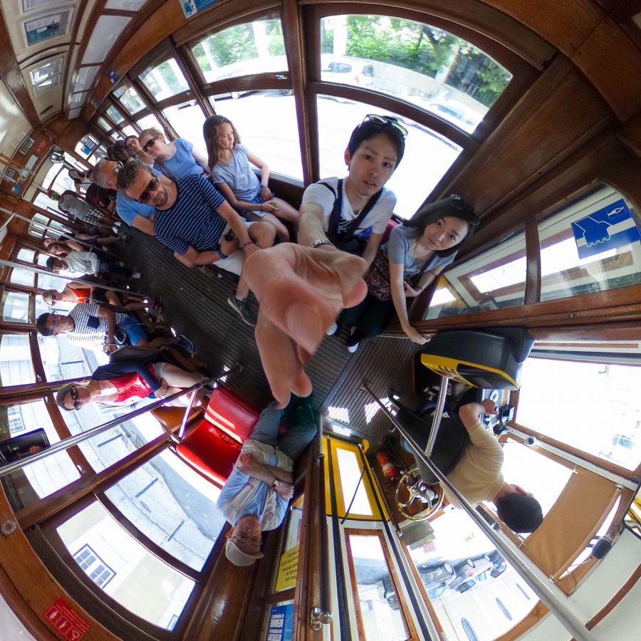 【リスボンのトラム：THETAで撮影しアプリで編集】