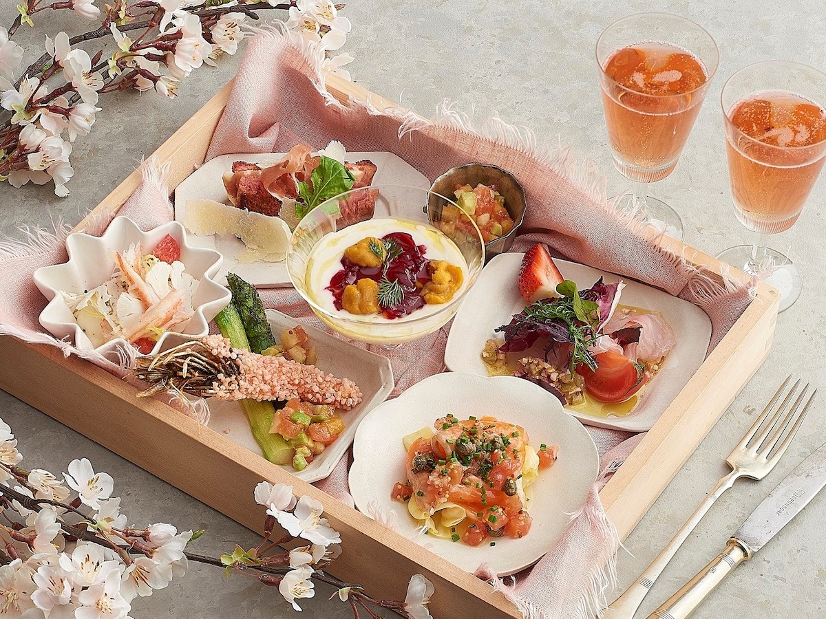 今年はレストランでお花見！満開の桜を愛でながら「お花見弁当」とロゼで乾杯