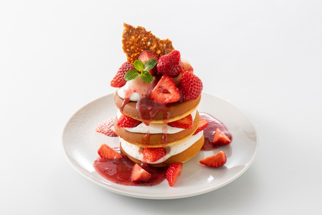 たっぷりあまおうパンケーキ1800円