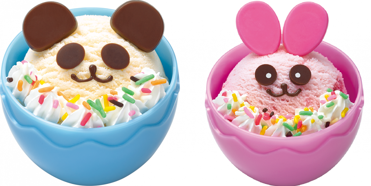 「イースター ハッピードール」はんだ（左）とうさぎ（右）各480円（参考価格）