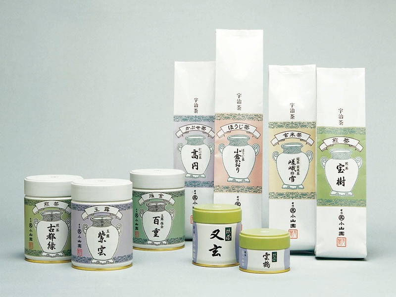 丸久小山園ブランドの日本茶の一部