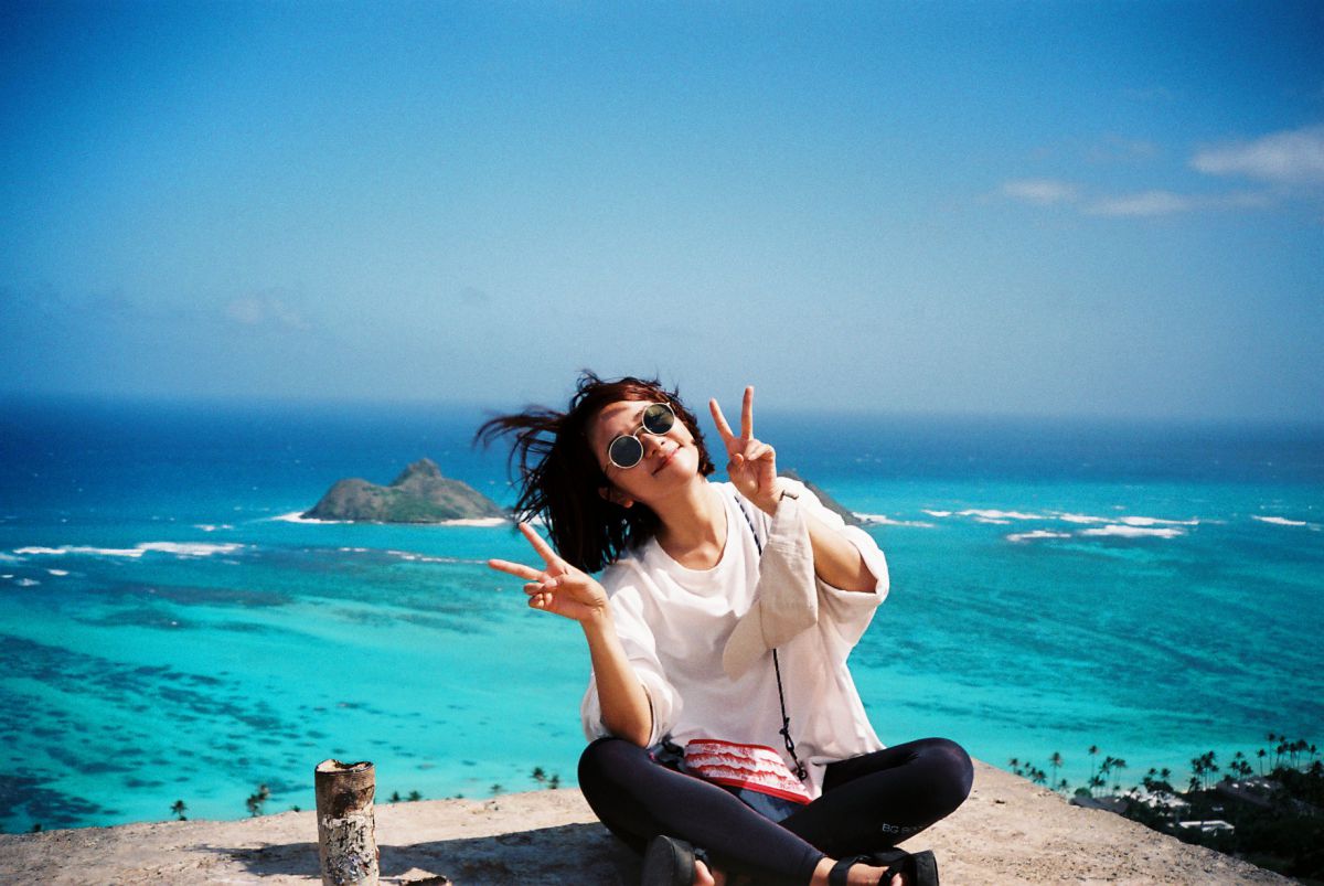 ハワイの海にて