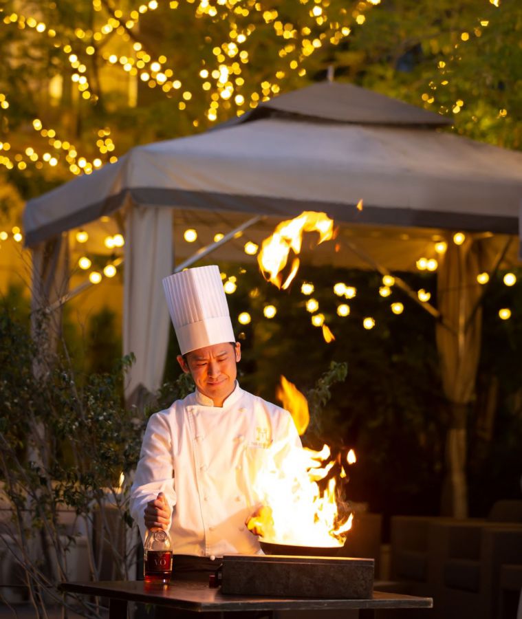 ホテルシェフの出来立て料理も