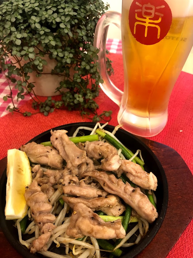 ずりとニンニクの芽の塩焼き 506円