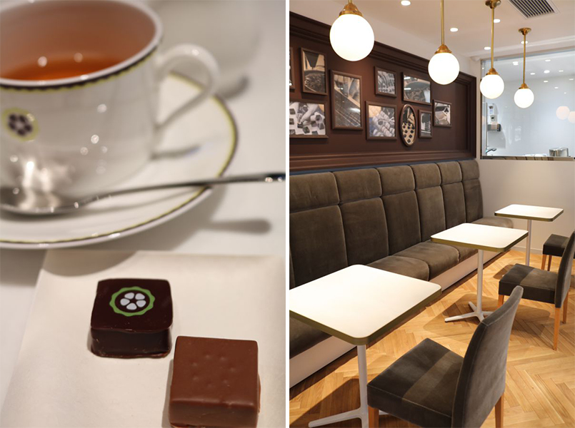 【左】デギュスタシオン(ドリンク付き) 1,320円（税込）※お好きなボンボンショコラとマカロン2粒を選べます