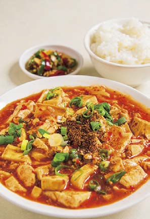 人気メニューの麻婆豆腐(NT$140)は、花椒たっぷりの本場四川の味