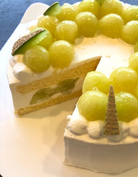 メロンのショートケーキ　1カット1080円／ホール（18cm）8640円（5月下旬～11月頃）