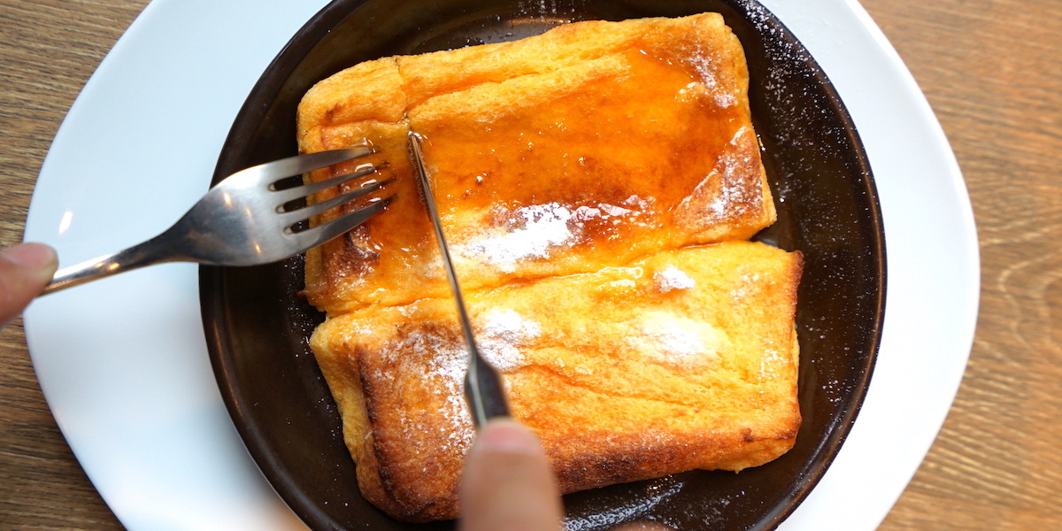 ツヤめくおいしさ！ふわっと軽くて味は濃厚「黄金フレンチトースト」