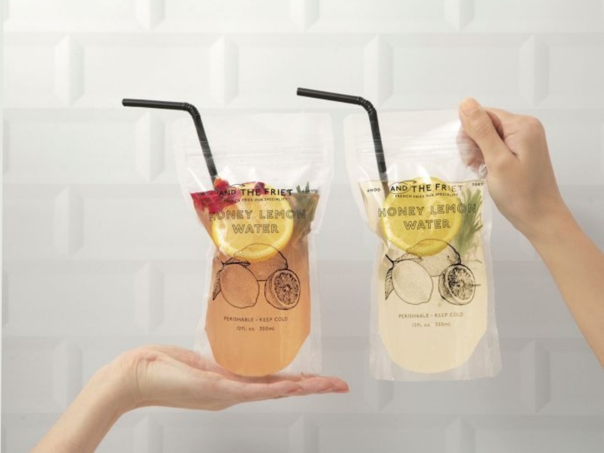 「HONEY LEMON WATER」510円（税抜） ／ 「LYCHEE HONEY LEMON WATER」538円（税抜）／AND THE FRIET