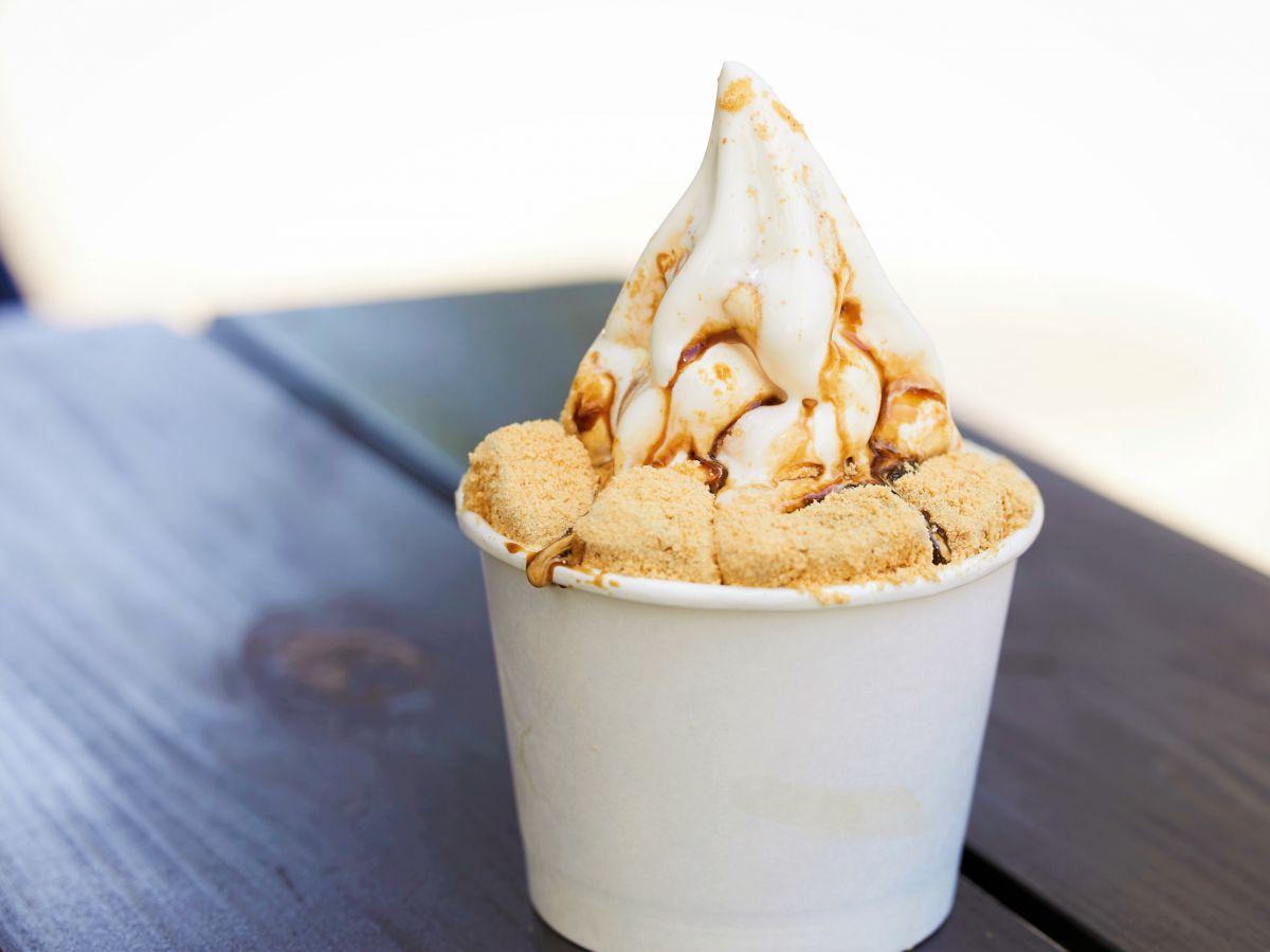 わらび餅 黒蜜ソフト 450円