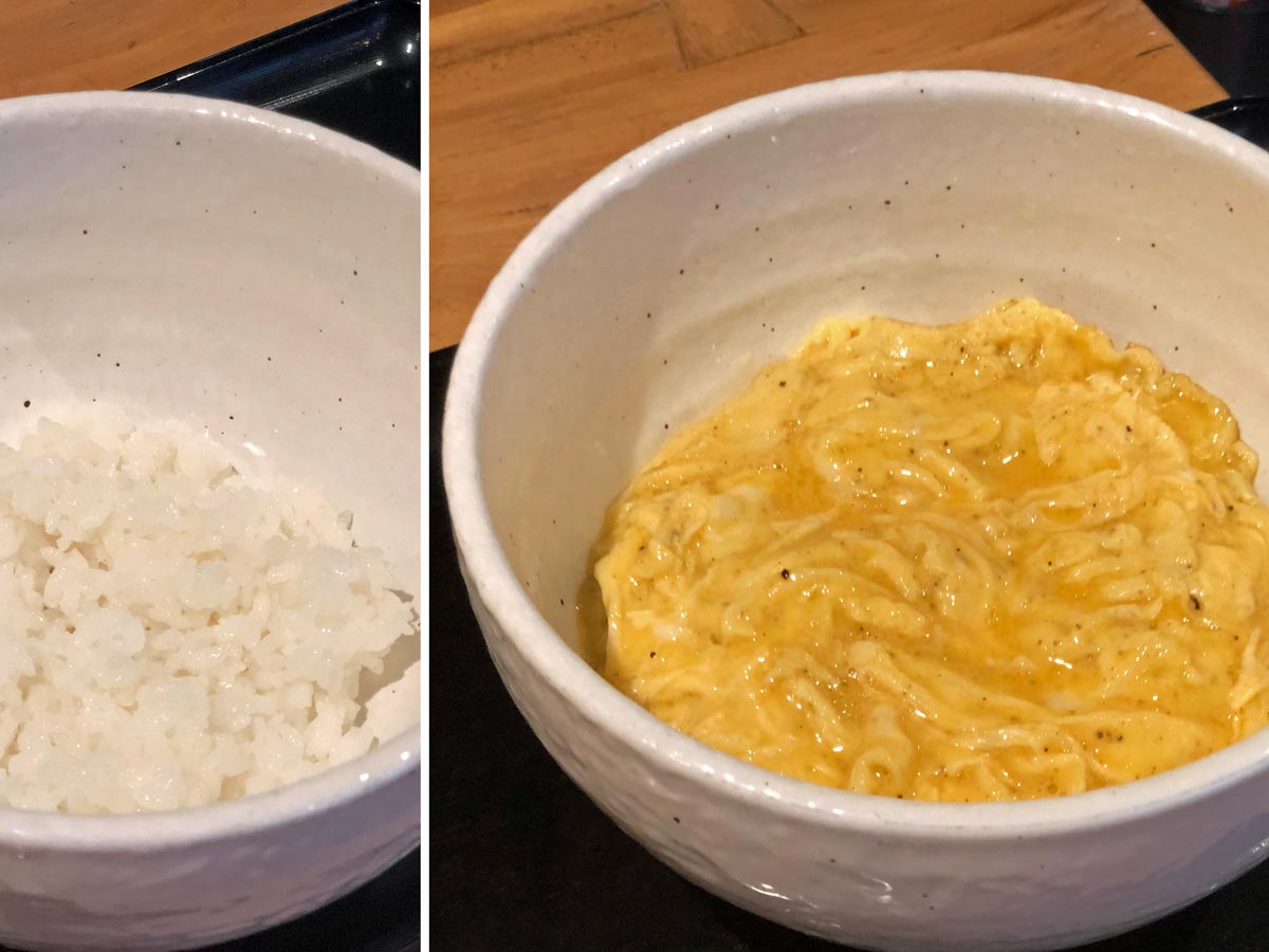 ご飯の上にはとろとろオムレツ