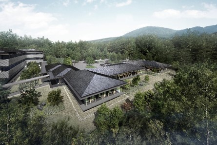 外観は木造の落ち着いた雰囲気