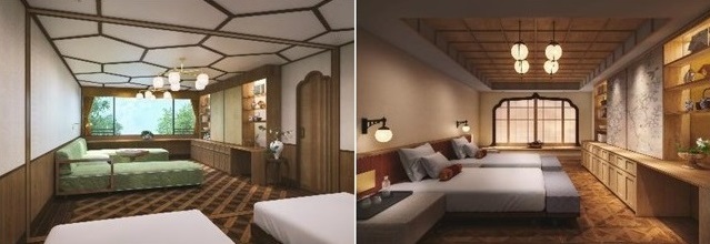 左）プレミアムスイートは全6室　右）プレシャススイートは全3室