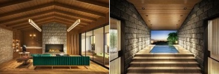 左）ふふラグジュアリープレミアムスイートは全2室　右）ふふラグジュアリープレミアムスイートの露天風呂