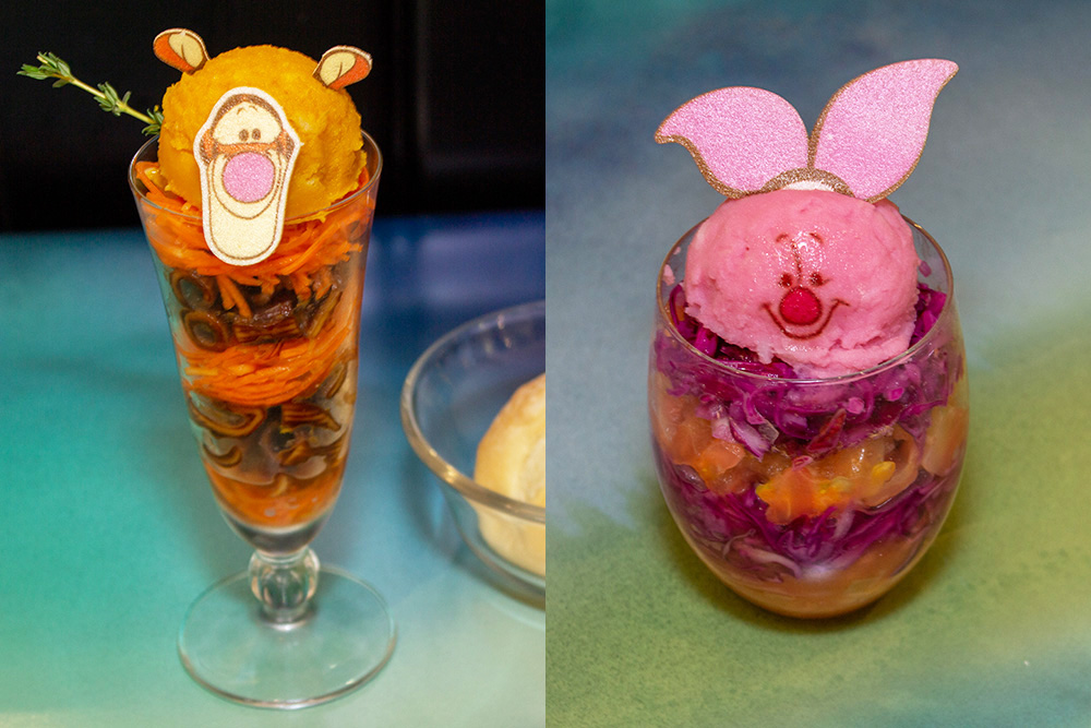 左「ティガー」ぴょんぴょんサラダ　890円、右「ピグレット」コロコロサラダ　990円（共に税抜）