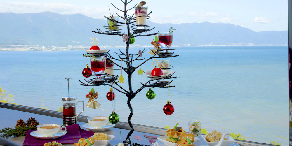 【Go To トラベル対象】「琵琶湖マリオットホテル」でクリスマスケーキとアフタヌーンティー♬湖畔リゾートでこだわりスイーツを堪能！