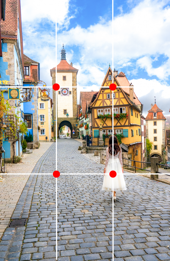 動画内では写真撮影の方法も伝授。スマホでもカメラ設定からグリッドを表示させると簡単に三分割構図で撮ることができます。