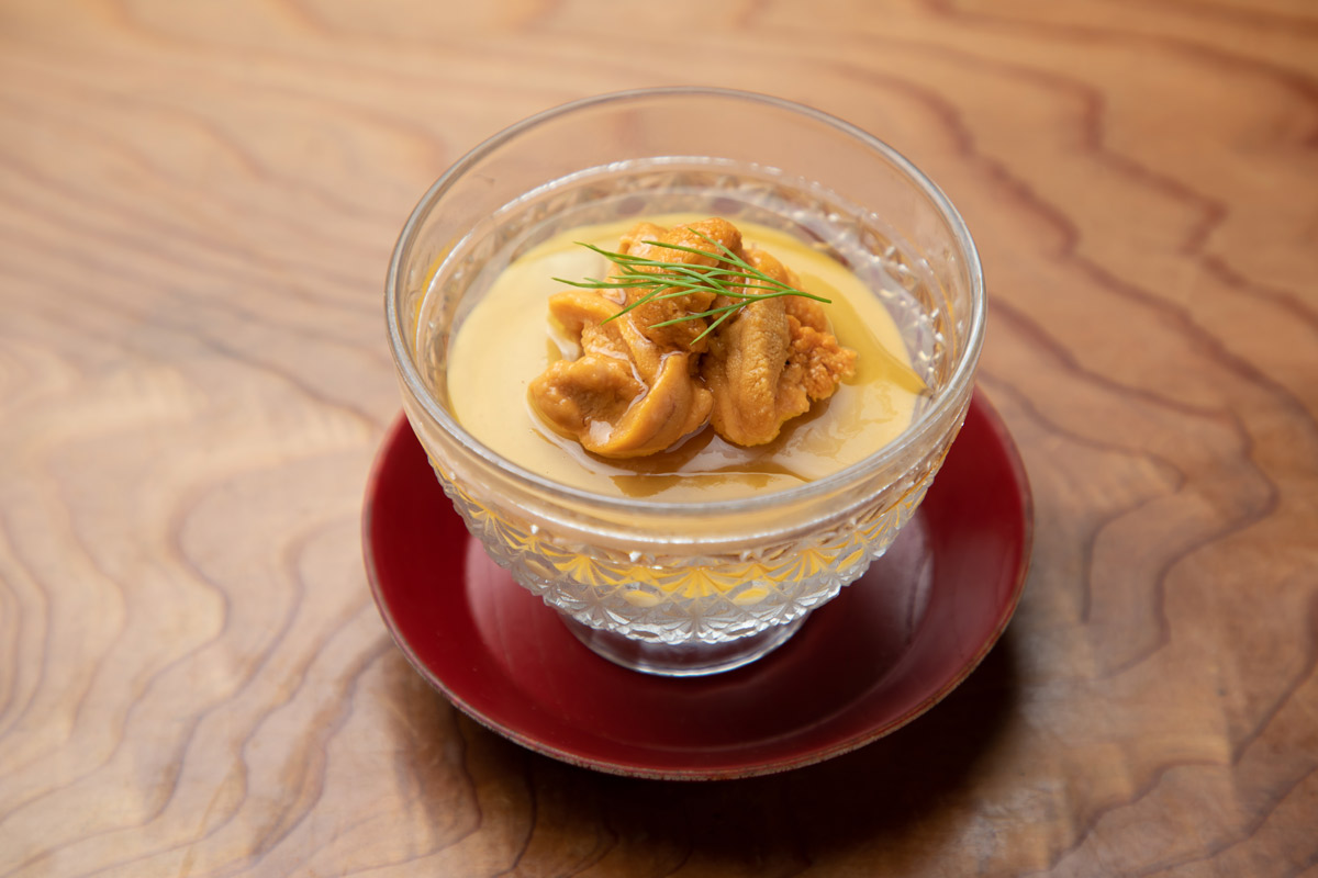 「笠間産マロンとウニのムース」800円（税別）