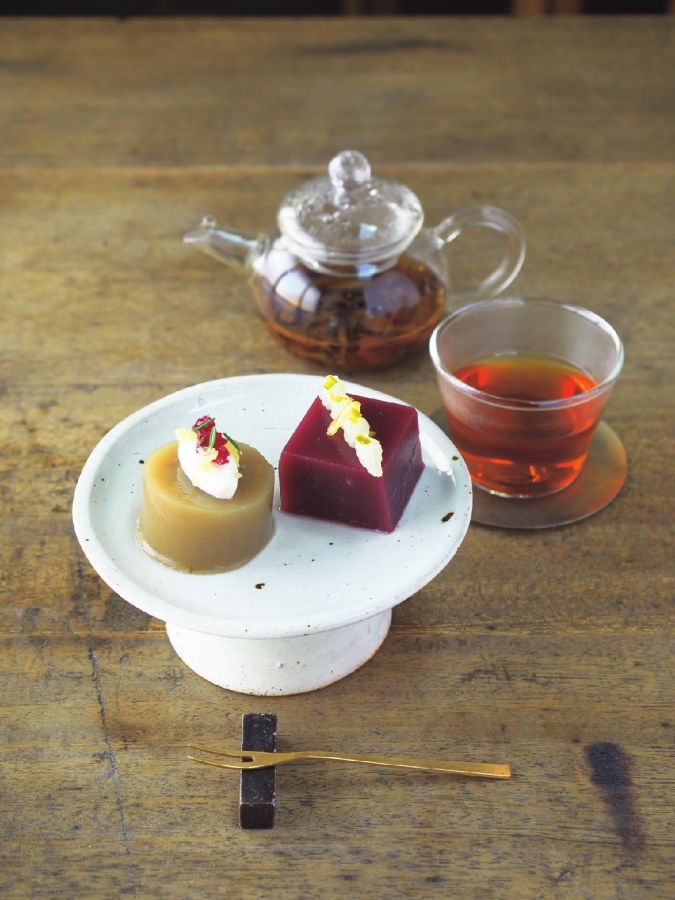 かざり羹・和栗430円、フランボワーズ320円