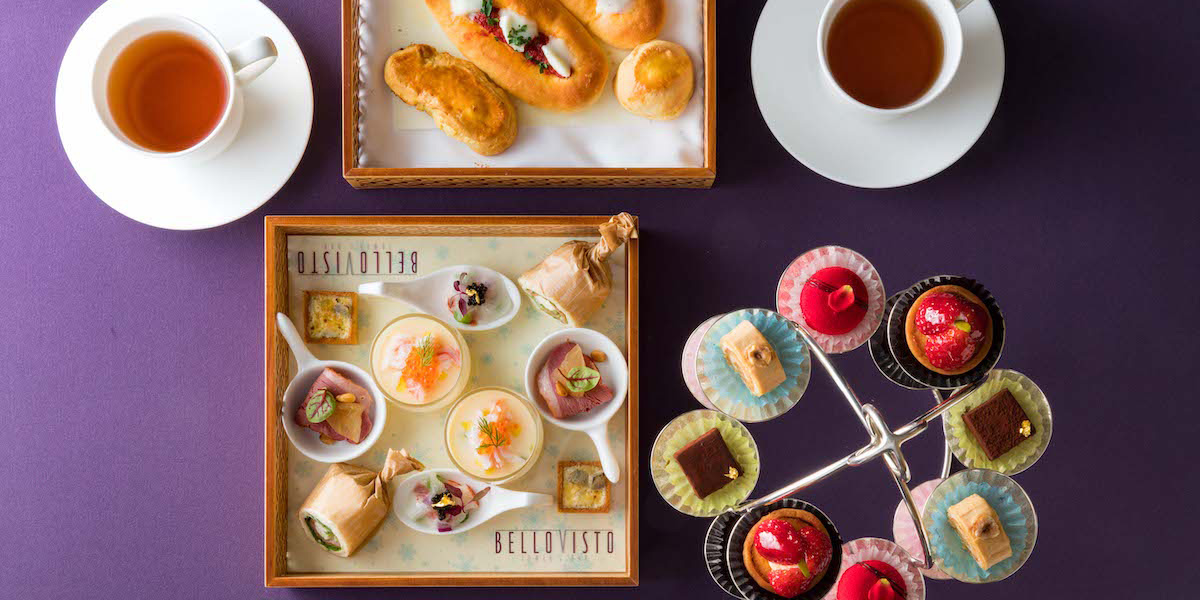 地上150mの洗練されたバーで味わう。和と洋を組み合わせた大人のアフタヌーンティー