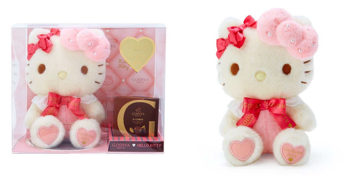 「ハローキティドール&GODIVA 2021」5500円(税込)※ぬいぐるみサイズ:縦18㎝×横14.5㎝×奥行10.5㎝程度