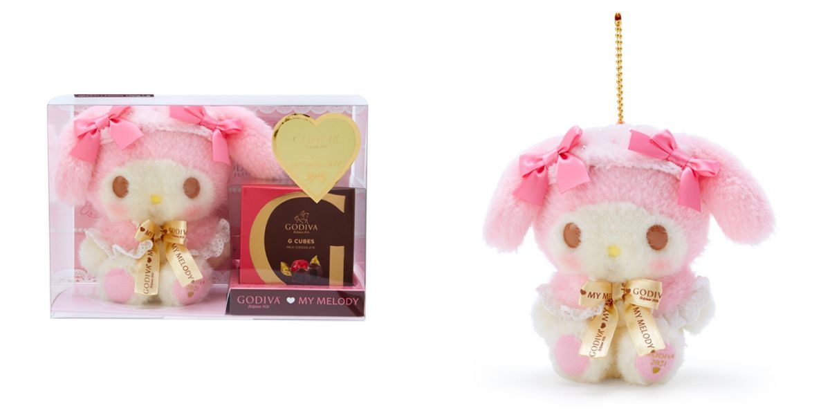 「マイメロディマスコット&GODIVA 2021」3850円(税込)※マスコットサイズ:縦12.5㎝×横13㎝×奥行8㎝程度
