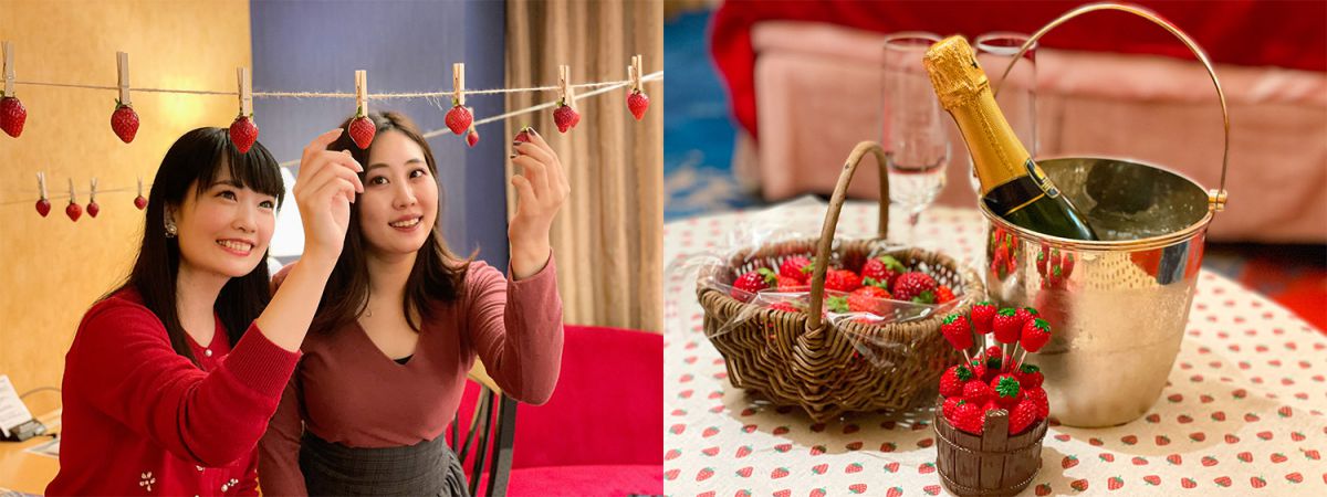 「お部屋でいちご狩り」が楽しめるカゴ盛りいちご（1名1カゴ、シャンパンは別料金）（イメージ）